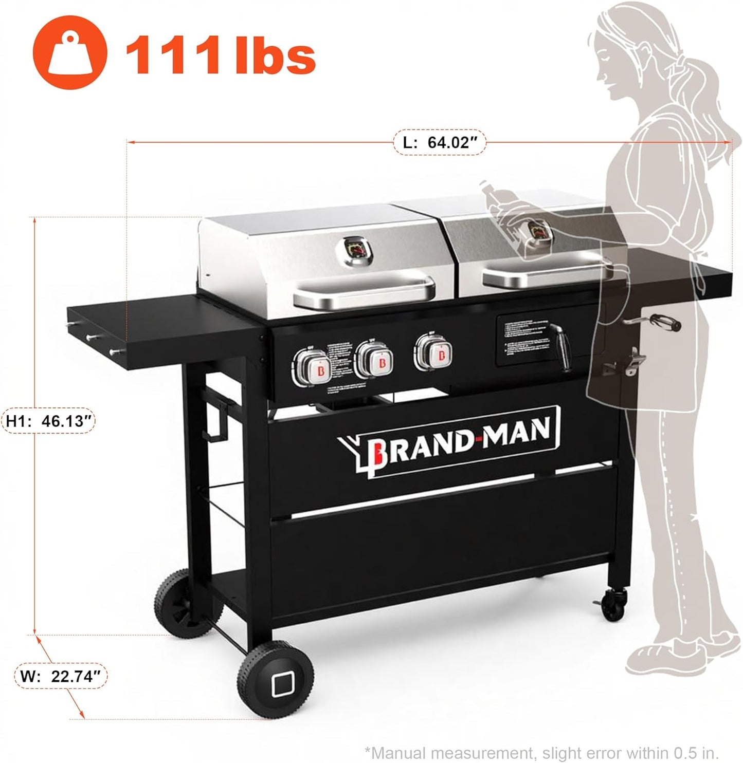 Propane Gas and Charcoal Grill Combo, Grill and Grill