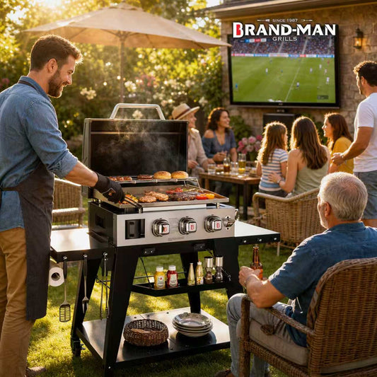 Brandman Tabletop & Freestanding Flat Top Griddle Grill: Your Go-To Cookware for 2026 World Cup US Backyard Tailgate Celebrations