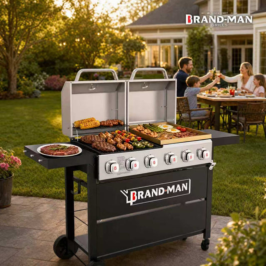 Brandman Dual Fuel Gas & Charcoal Combo Grill | Best Grate & Griddle Combo Grill for US Backyard Buying Guide