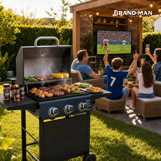 Brandman 3-Burner Outdoor Grill: Best 2026 World Cup Tailgate Grill for US Backyard & Patio Cooking