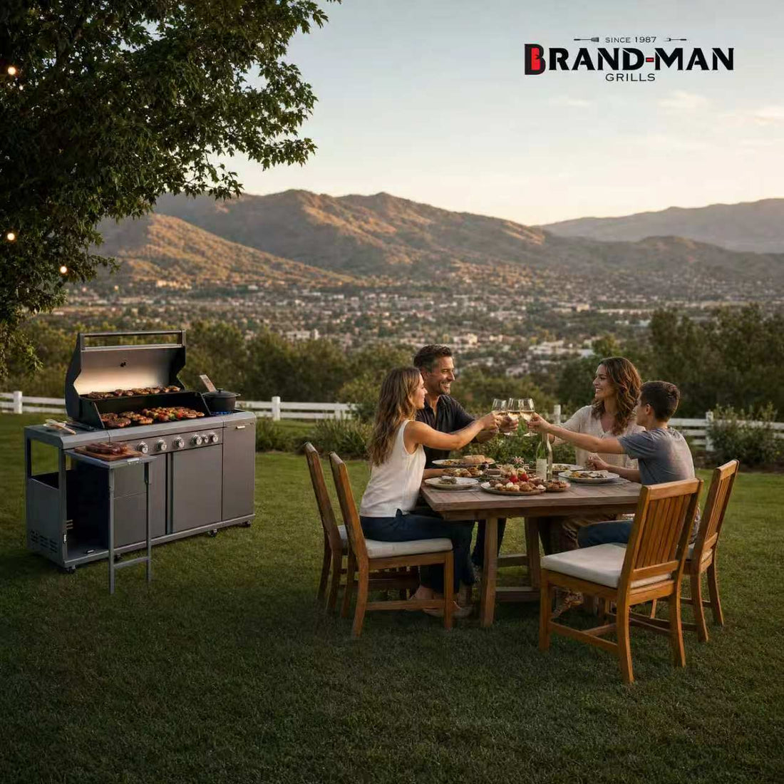Brandman 6-Burner Gas Grill Island: Best 72000 BTU Outdoor BBQ Station for Sale