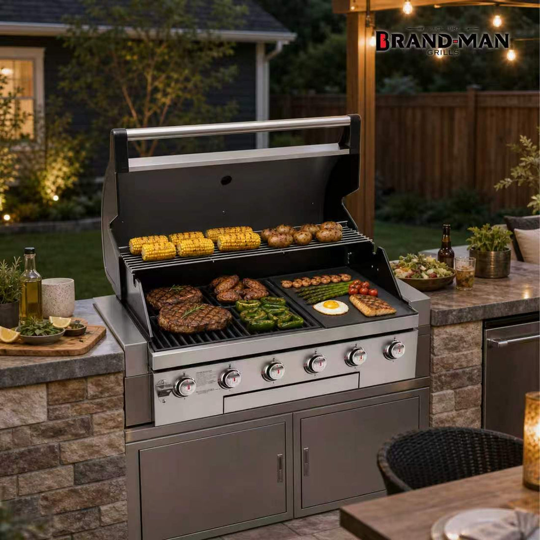 The Ultimate Dual Fuel Convertible Cast Iron Grill for US Backyard & Outdoor Kitchens