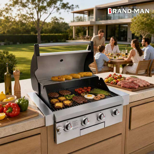 Convertible Natural Gas Grill - 653 Sq.In Large Cooking Area Stainless Steel BBQ Grill