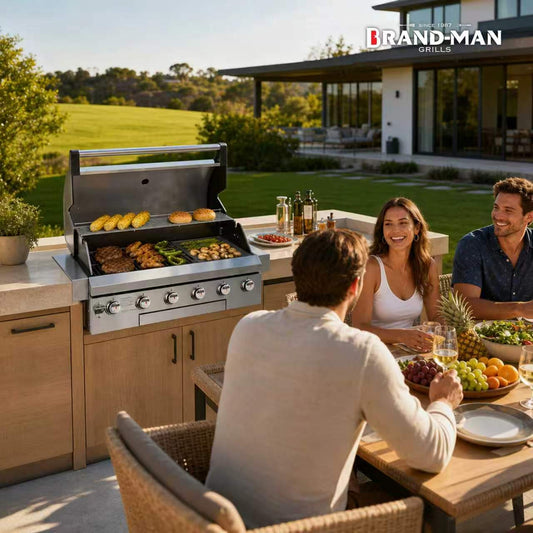 860 Sq.In Convertible Natural Gas Grill | Stainless Steel Built-In BBQ Grill
