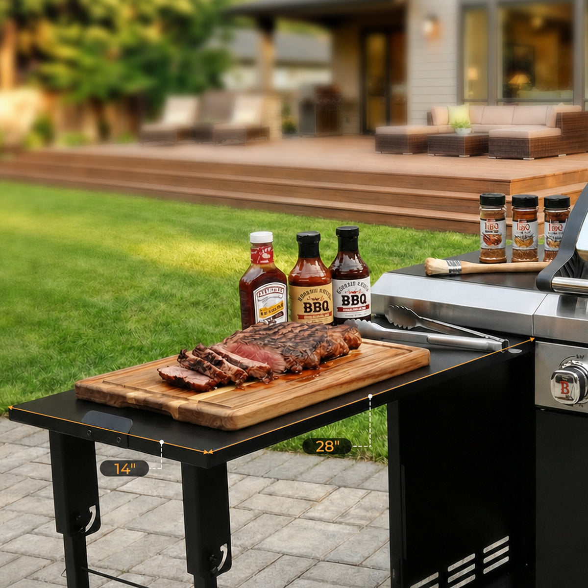Brandman 4-Burner LPG/NG Convertible Stainless Steel Gas BBQ Grill with Storage Cabinet