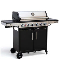Outdoor 6-Burner Propane BBQ Grill with Side Burner & Griddle