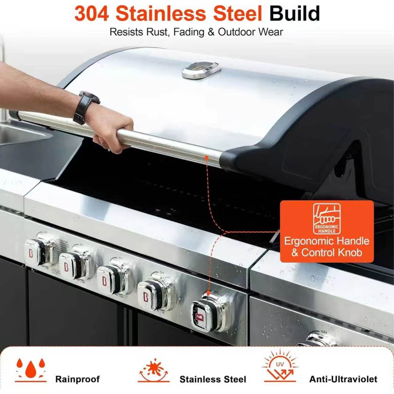 Five-burner Gas Oven And Frying Pan Set