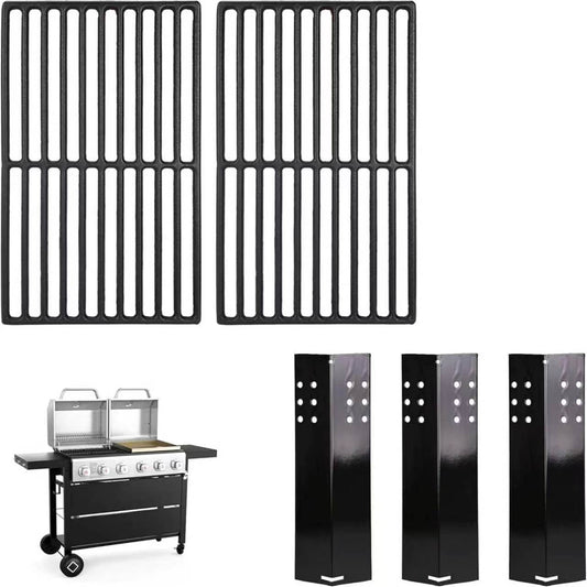 Hoss 2 Grill Grates & 3 Flame Tamers Set