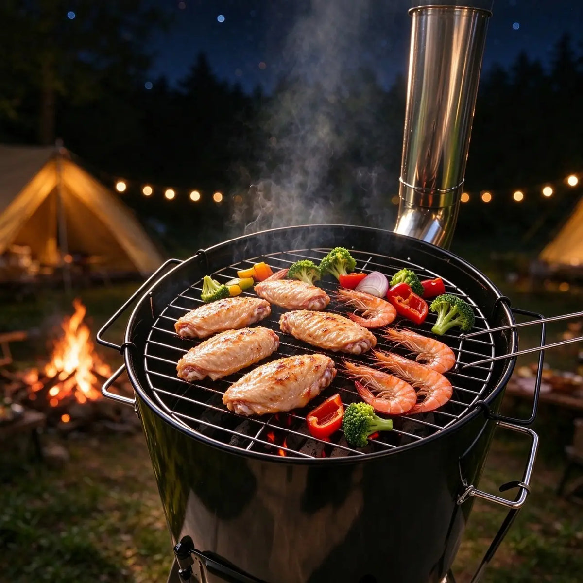 Brandman 4-in-1 Vertical Portable Charcoal Smoker Grill
