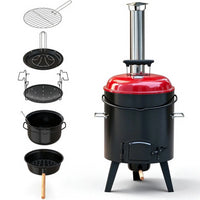 Brandman 4-in-1 Vertical Portable Charcoal Smoker Grill