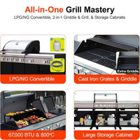 Five-burner Gas Oven And Frying Pan Set