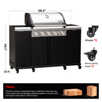 Rustler 3- 5 Burner Gas Grill
