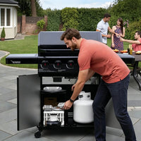 Brandman 5‑Burner Outdoor Propane Gas Grill with Side Burner for Backyard Patio Barbecue Cooking
