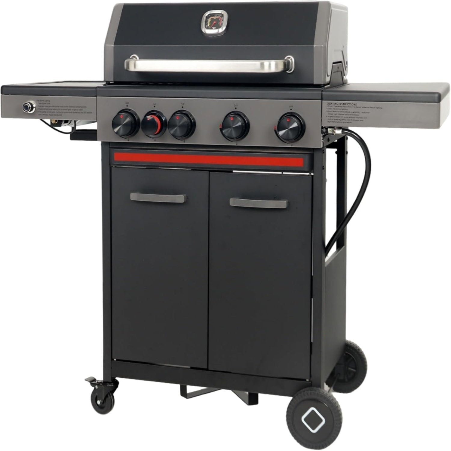 46500 BTU 4-Burner Propane BBQ Grill for Backyard