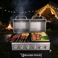 Brandman 6-Burner Propane Gas Grill Griddle Combo Outdoor BBQ Grill