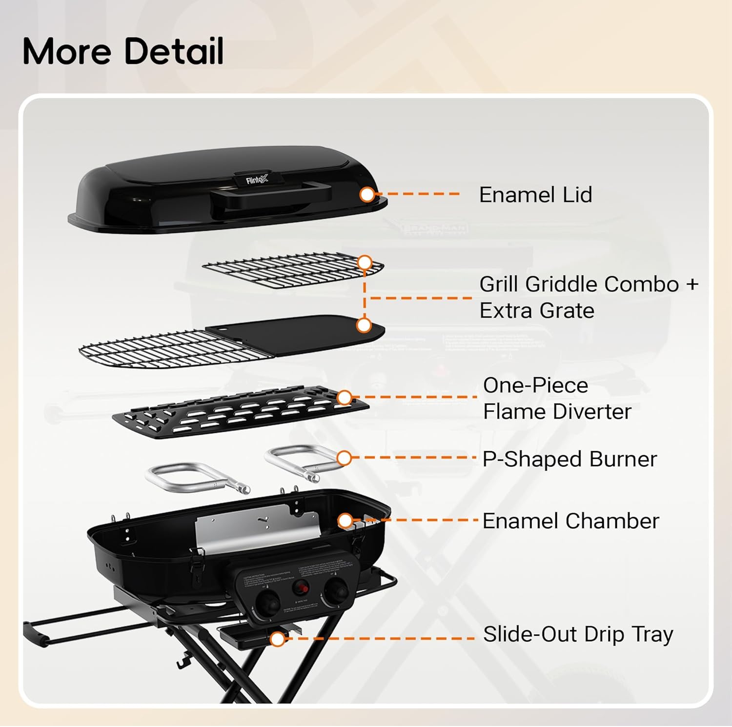 2-Burner Portable Propane Gas Grill- Black