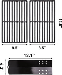 Hoss 2 Grill Grates & 3 Flame Tamers Set