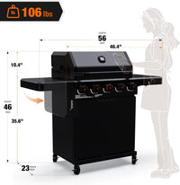 5-Burner Infrared Gas Grill 60000 BTU Propane/Natural Gas Outdoor BBQ
