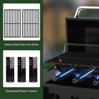 Hoss 2 Grill Grates & 3 Flame Tamers Set