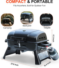 Brandman 1-Burner Portable Tabletop Propane Camping Grill