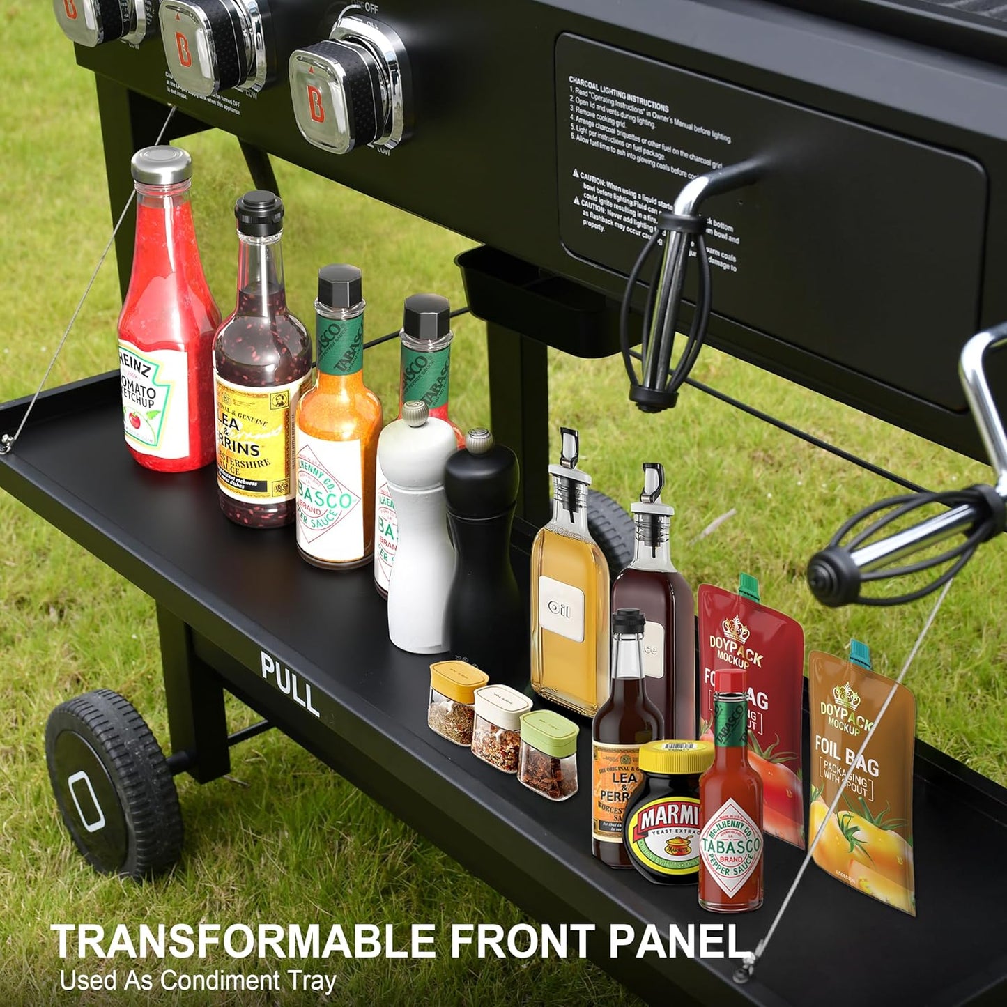 Propane Gas and Charcoal Grill Combo, Grill and Grill