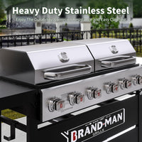 6 Burner Dual Outdoor BBQ Grill with Flat Top Griddle