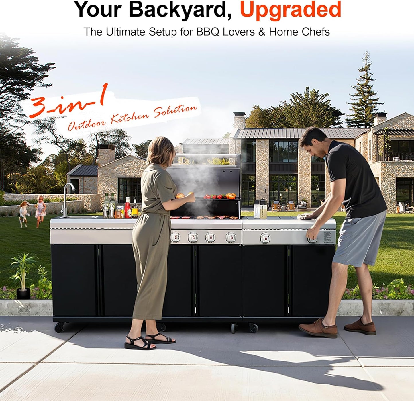 Five-burner Gas Oven And Frying Pan Set