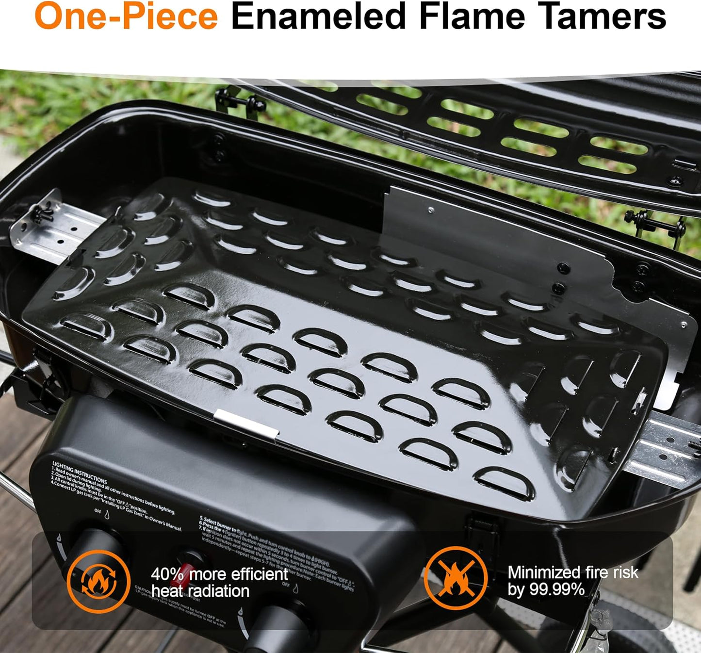 2-Burner Portable Propane Gas Grill- Black