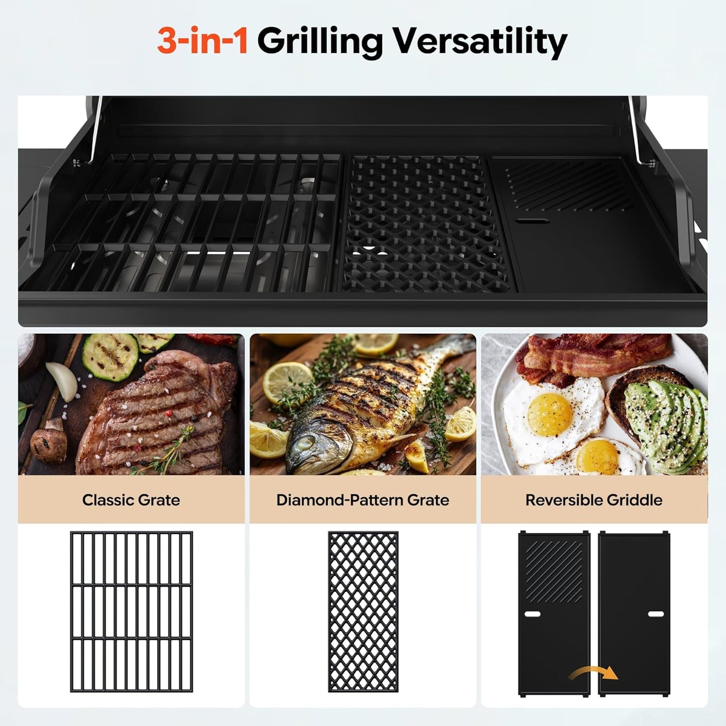 4-Burner Propane BBQ Grill for Backyard