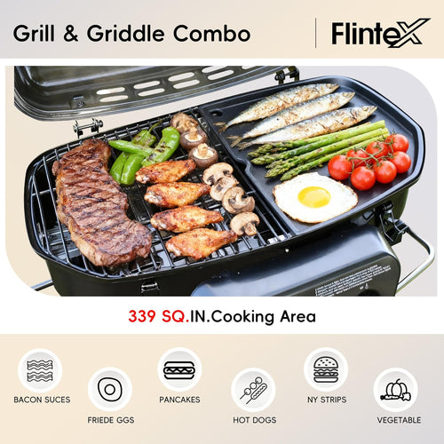 2-Burner Portable Propane Gas Grill- Black