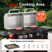 Propane Gas and Charcoal Grill Combo, Grill and Grill