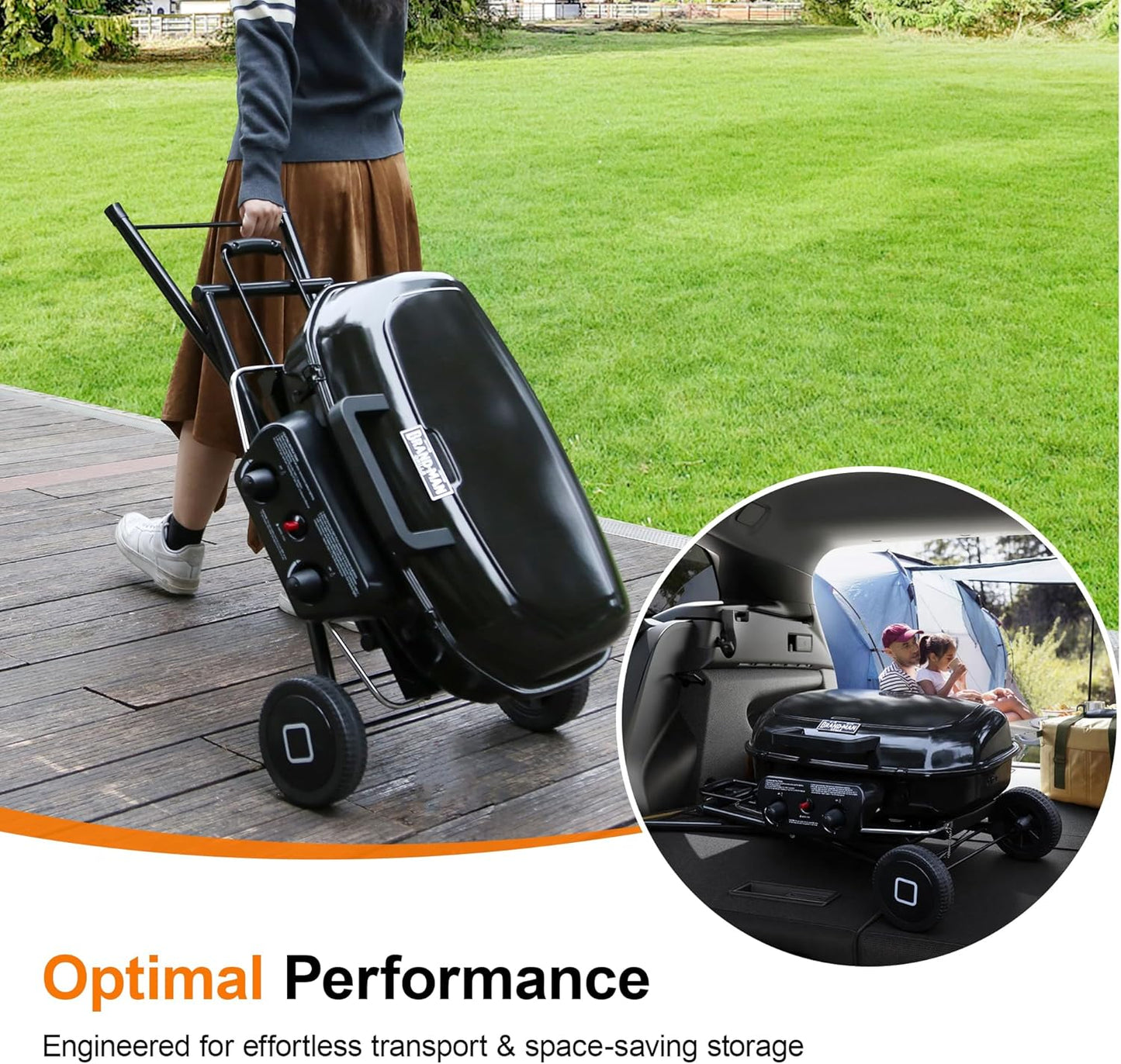 2-Burner Portable Propane Gas Grill- Black