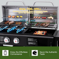 Propane Gas and Charcoal Grill Combo, Grill and Grill