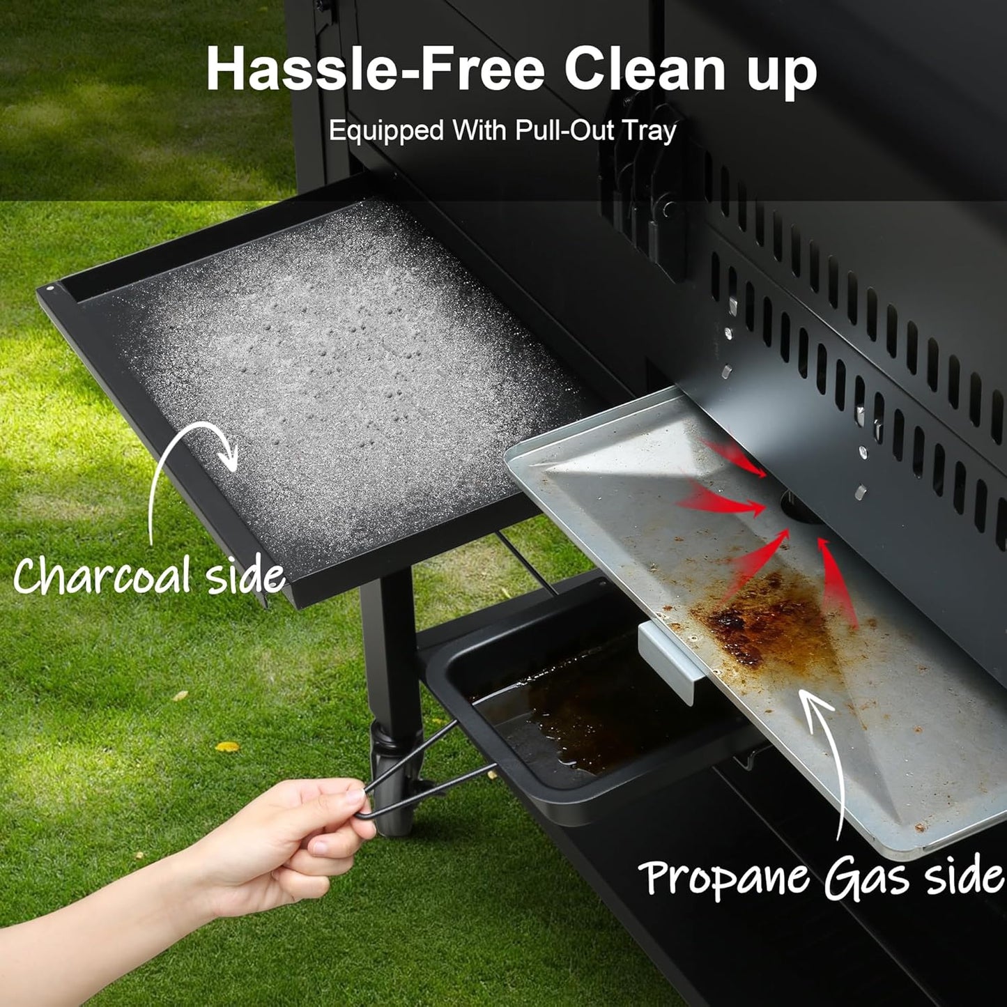 Propane Gas and Charcoal Grill Combo, Grill and Grill