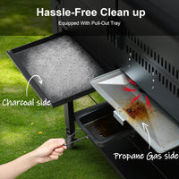 Propane Gas and Charcoal Grill Combo, Grill and Grill