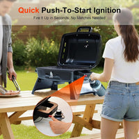 Brandman 1-Burner Portable Tabletop Propane Camping Grill