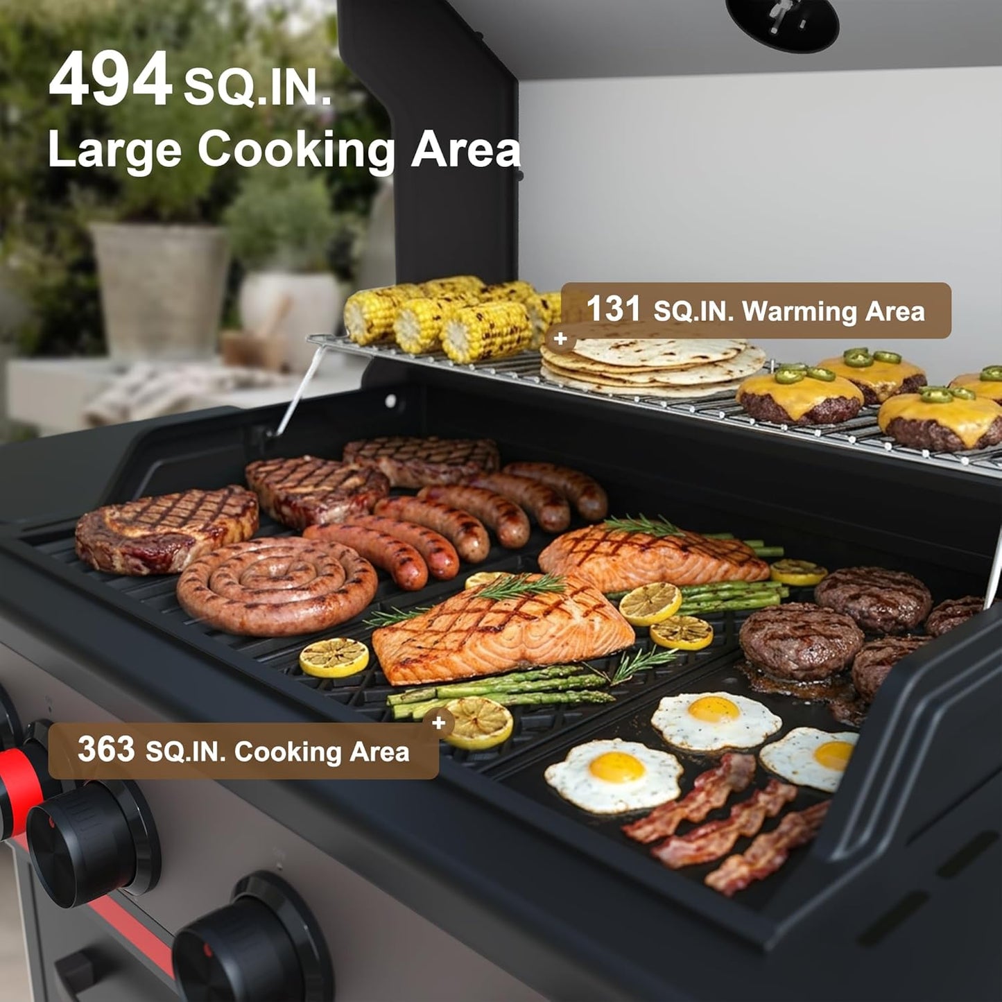 4-Burner Propane BBQ Grill for Backyard