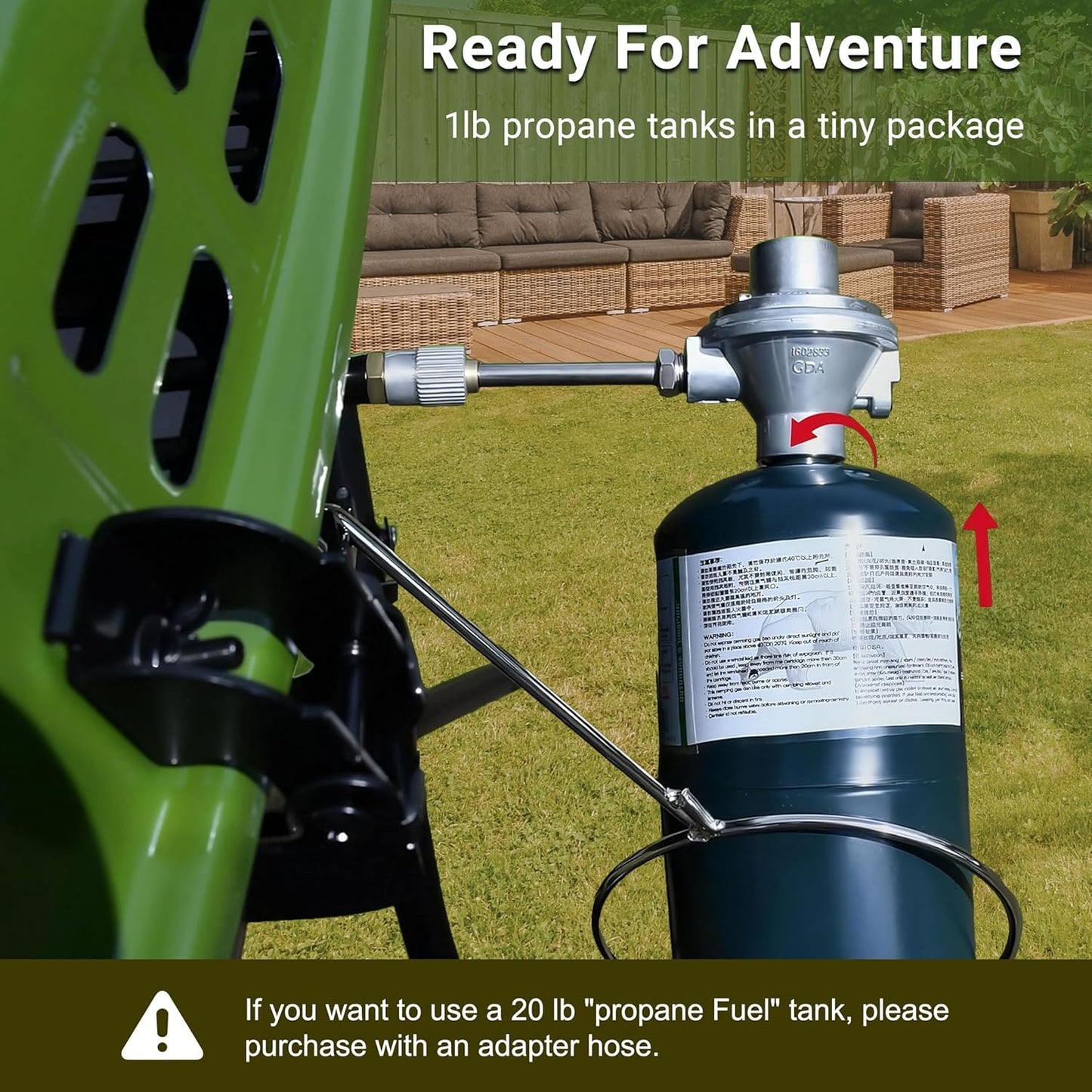 2-Burner Portable Propane Gas Grill-Green