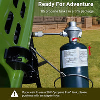2-Burner Portable Propane Gas Grill-Green