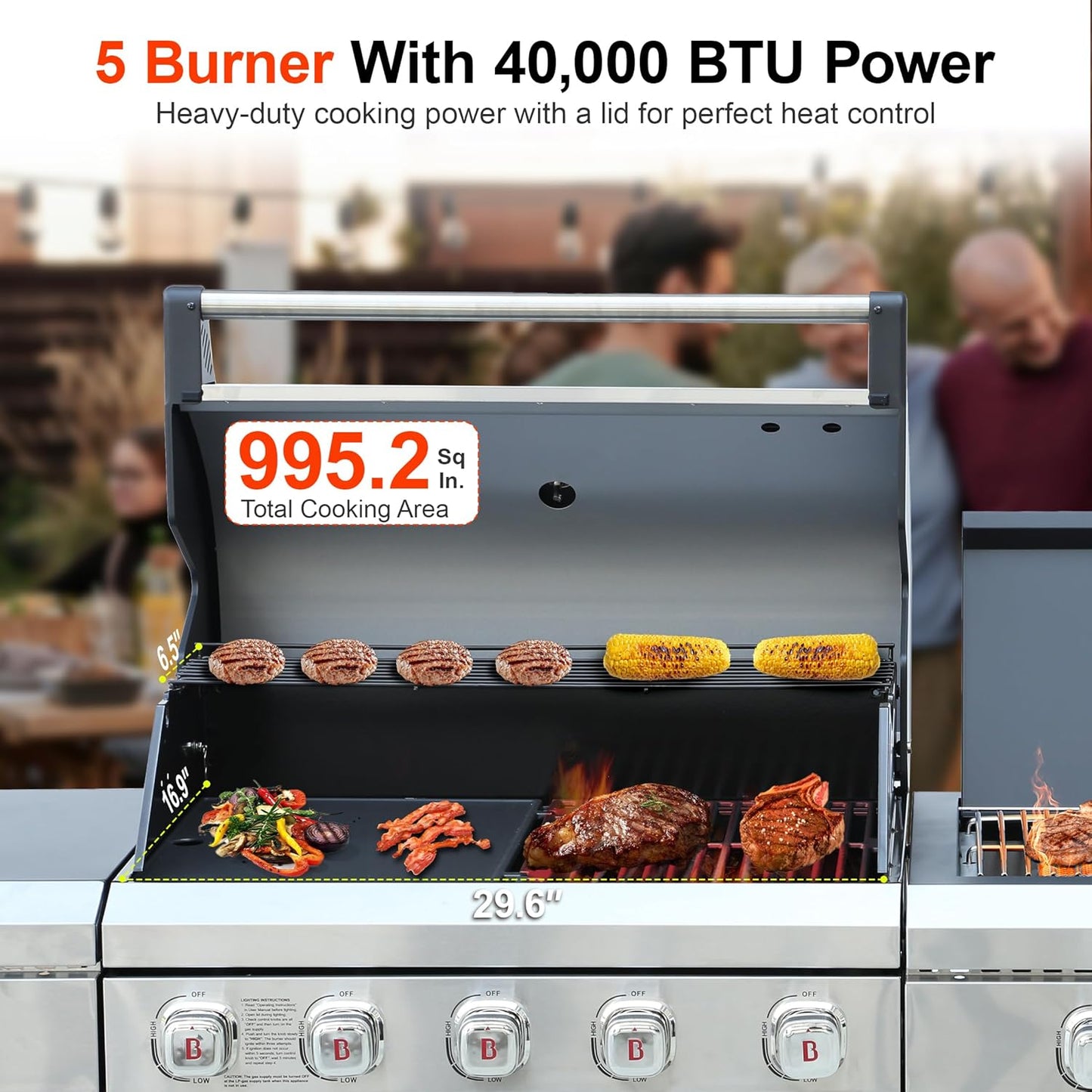Five-burner Gas Oven And Frying Pan Set