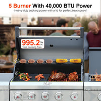Five-burner Gas Oven And Frying Pan Set