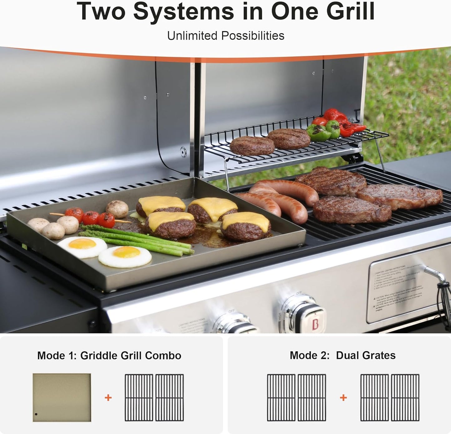 Propane Gas and Charcoal Grill Combo,Grill and Griddle