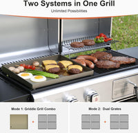 Propane Gas and Charcoal Grill Combo,Grill and Griddle