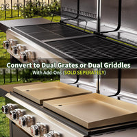 6 Burner Dual Outdoor BBQ Grill with Flat Top Griddle