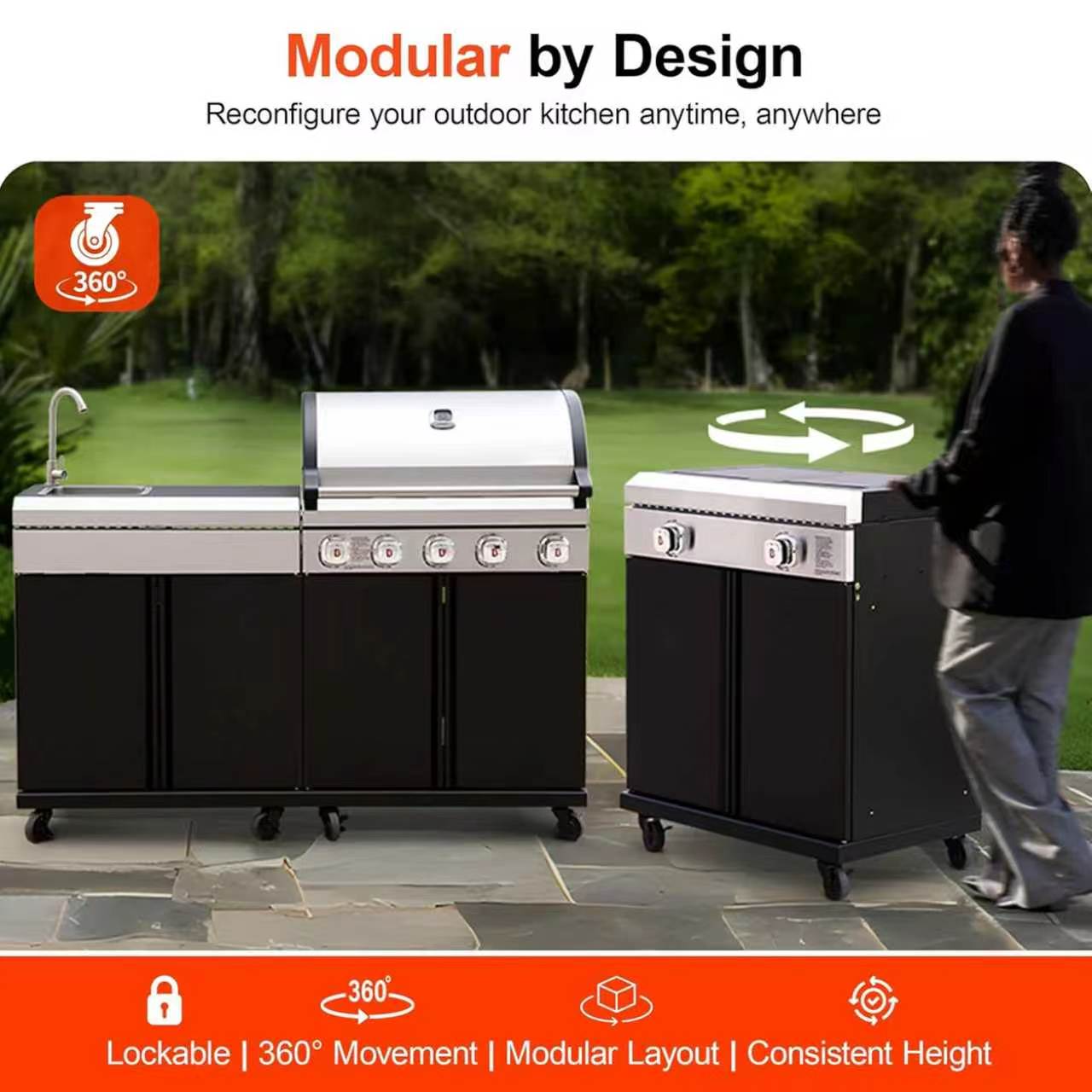 Five-burner Gas Oven And Frying Pan Set