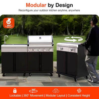 Five-burner Gas Oven And Frying Pan Set
