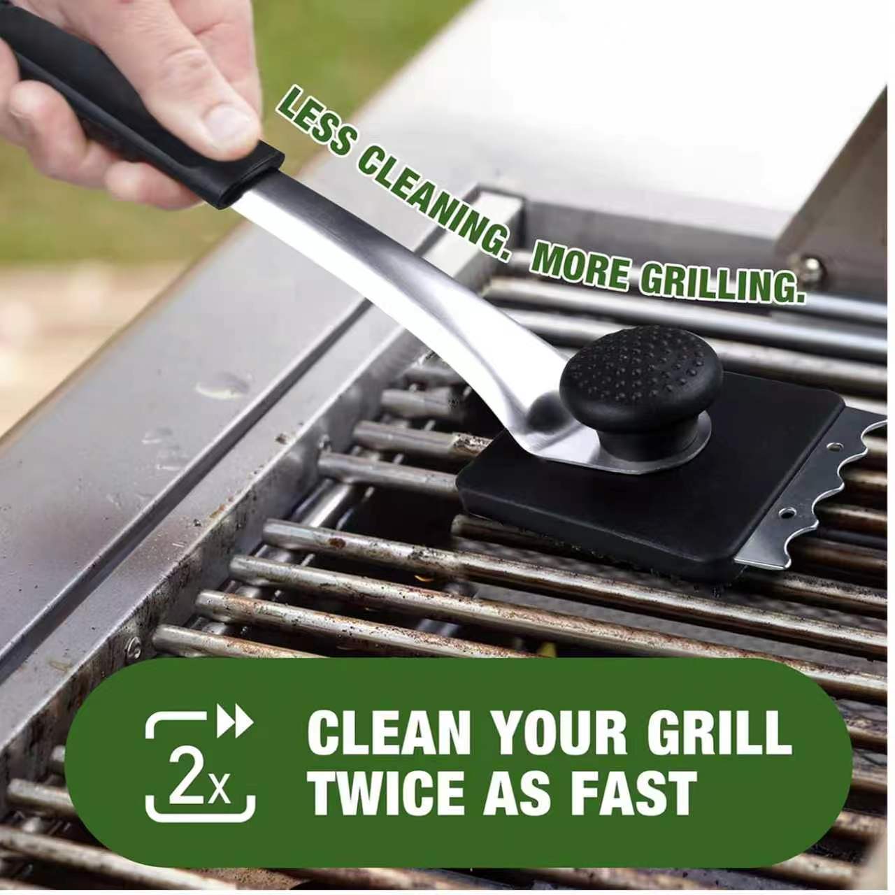BBQ Cleaning Brush with 2 replacement heads
