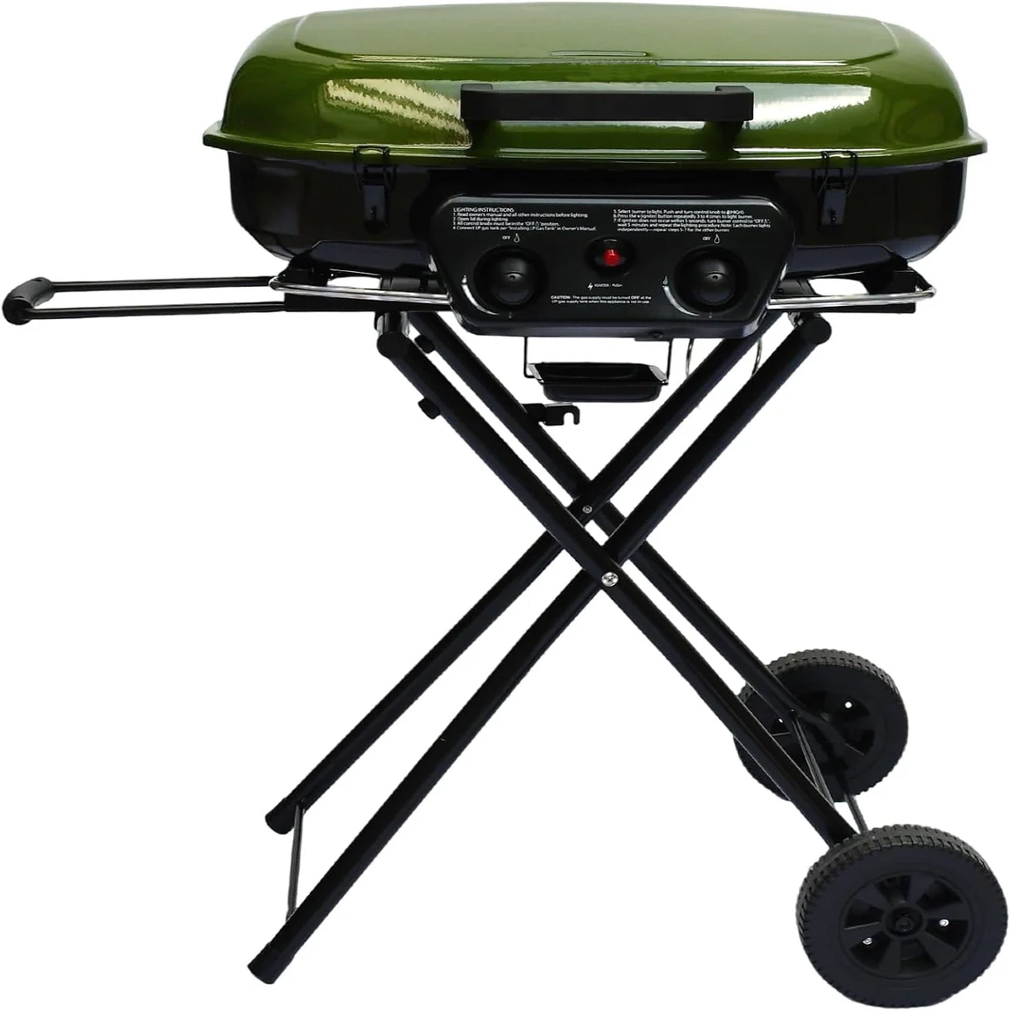 2-Burner Portable Propane Gas Grill-Green