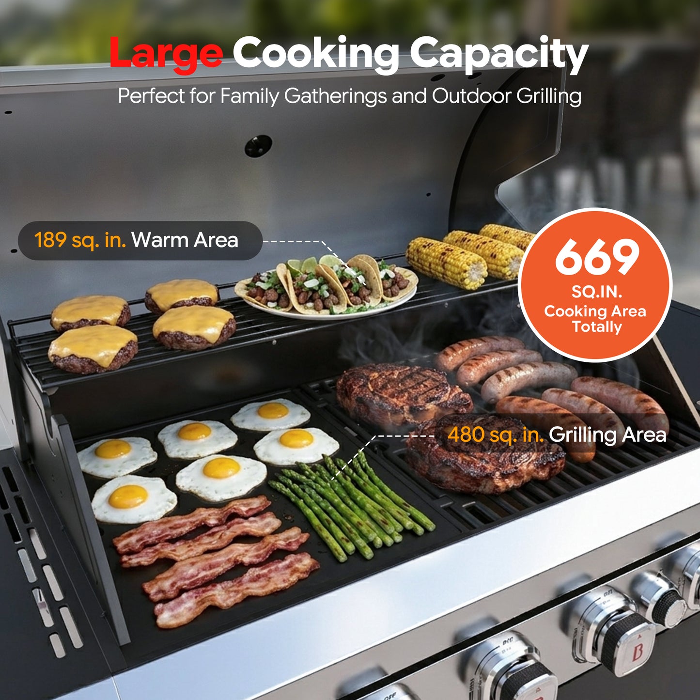 Rustler 3- 5 Burner Gas Grill